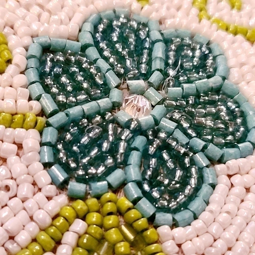 x2 SHABBY CHIC EASTER Egg & Flowers BEADED Jeweled PLACEMAT CHARGERS 14